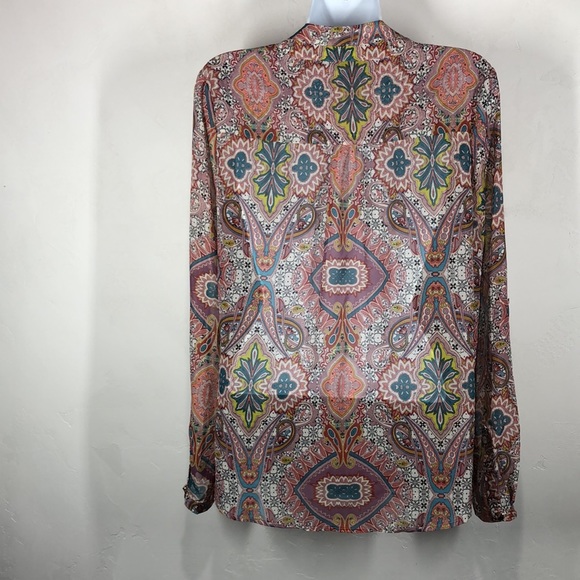 Mossimo pink paisley sheer blouse size medium - Picture 7 of 11